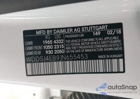2018 Mercedes-Benz Cla 250 from USA, damaged, VIN WDDSJ4EB9JN655453